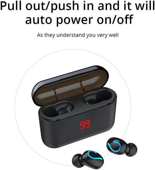 Alt view image 3 of 5 - TWS LED Bluetooth 5.0 Earphone Wireless Headphons Sport Handsfree Earbuds 3D Stereo Gaming Headset With Mic Charging Box