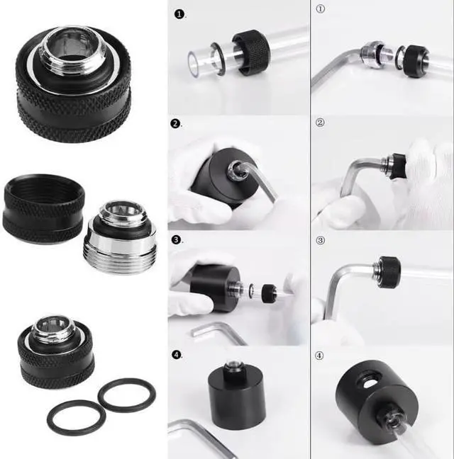 Alt view image 3 of 5 - Thread Rigid Tube 14mm Hard Tube Extender Fitting PC Computer Water Cooling Accessories