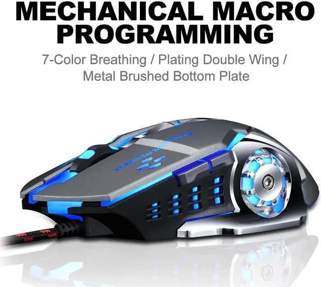 Alt view image 2 of 5 - Wired Gaming Mouse 6 Button 3200 DPI LED Optical USB Computer Mouse Gamer Mice Silent Game Mouse+Gaming Mouse Pad