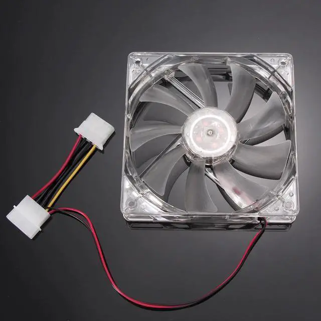 Alt view image 4 of 5 - Quad 4-LED Light Neon Clear 120mm PC Computer Case Cooling Fan Mod 120*120*25mm Easy Installed Fan CPU Cooler