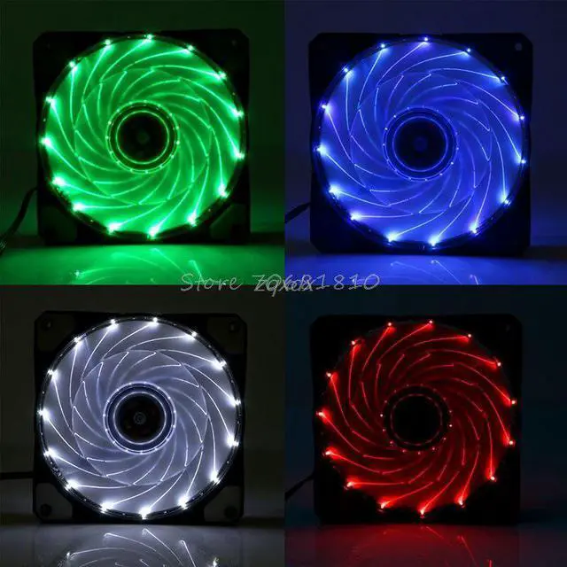 Alt view image 3 of 5 - 3-Pin/4-Pin 120mm PWM PC Computer Case CPU Cooler Cooling Fan with LED Light NEW Whosale&Dropship