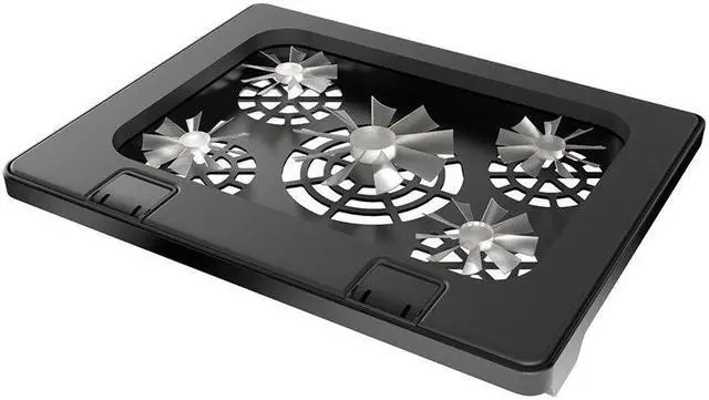 Alt view image 5 of 5 - Radiator Cooler Pad Heat Dissipation Computer Base with 5 Cooling Fans