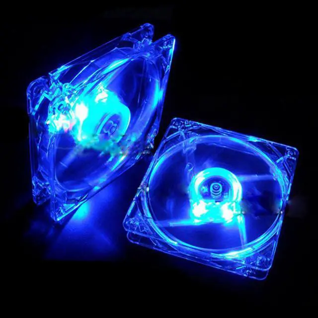 Alt view image 2 of 5 - Best Price Blue Quad 4-LED Light Neon Clear 120mm PC Computer Case Cooling Fan Mod 18Jan24