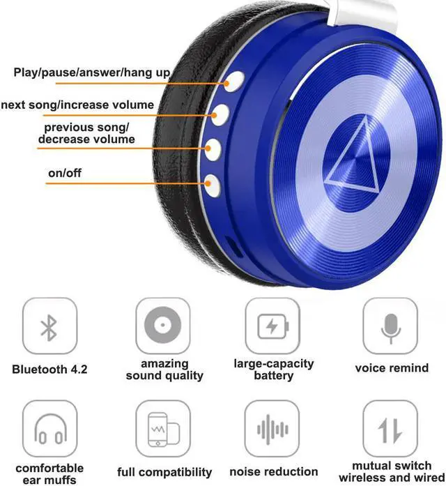 Alt view image 5 of 5 - Headphones With Bluetooth Receiver Adapter Headset gamer  Earphones For PC TV Laptop Tablet Smart Phone Gaming