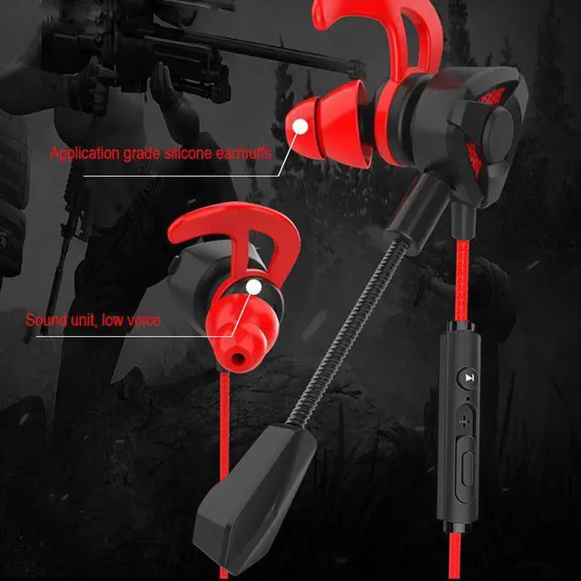 Alt view image 2 of 5 - Wired Earbuds Sport In Ear Earphones Gaming Headphone with Microphone Ear Piece for Mobile Phone PC Headset Gamer