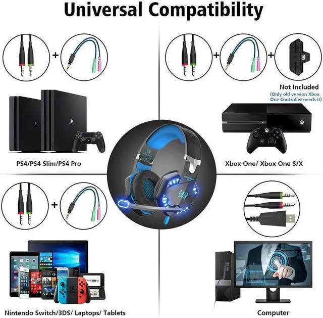 Alt view image 3 of 5 - Led 3.5mm Earphone Gaming Headset With Microphone Mic Gamer PC PS4 Game Stereo Gaming Headphone With Microphone For Computer