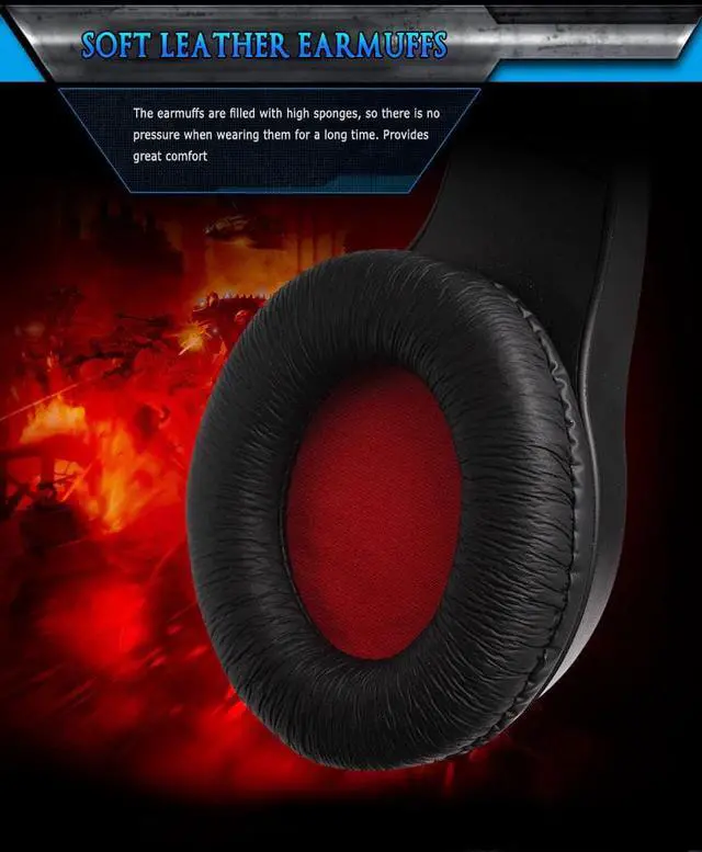 Alt view image 4 of 5 - 3.5mm Professional Gaming Headphones With Microphone Hi-Fi Gaming Headset Computer Portable Earphone For  PC PS4 Xbox