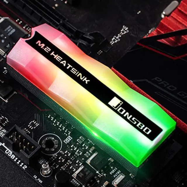 Alt view image 2 of 5 - M.2-2 SSD Heatsink 5V 3Pin ARGB M.2 NVME NGFF SSD Solid State Drive Hard Disk Heat Sink Radiator Cooler Vest Thermal Pads