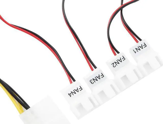 Alt view image 5 of 5 - 3.5inch Fan Speed Controller Led Cooling Front Panel PC HDD CPU 4 Channel 6V to 12V Computer Case Ball Bearing 2 Lines Plastic