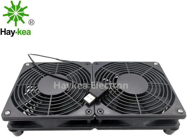 Alt view image 5 of 5 - 5V USB power Router Fan TV Box Cooler 120mm PC DIY Cooler W/Screws Protective net Silent Desktop Fan