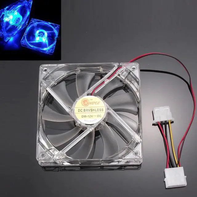 Main image of Quad 4-LED Light Neon Clear 120mm PC Computer Case Cooling Fan Mod Cooling Cooler Silent Case Fan Cooling Fans#T2