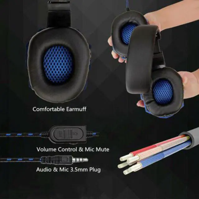 Alt view image 2 of 5 - 2 Types Over Ear Gaming Headset Earphone Wired Gamer Headphones Bass Stereo Sound Headsets For Computer PC Gamer PC PS4 Xbox ONE