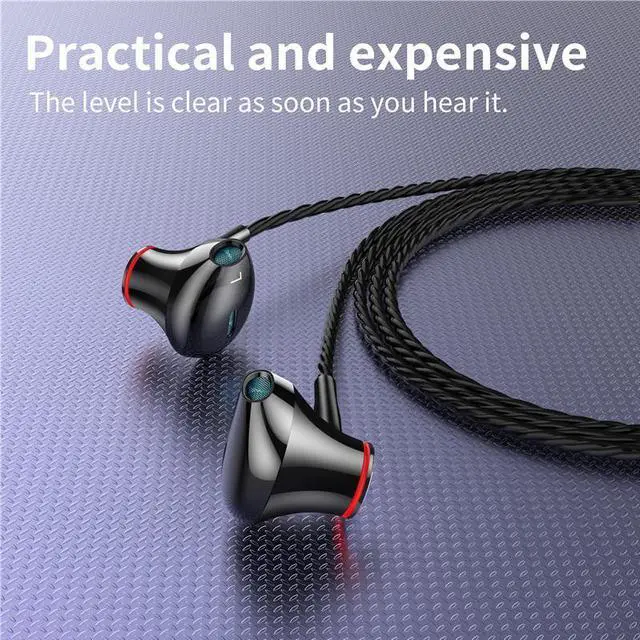 Alt view image 5 of 5 - Wired In Ear Earphones Bass Headset Elbow Plug for Mobile Gaming Movie Music Sports Travel with Microphone and Wire control