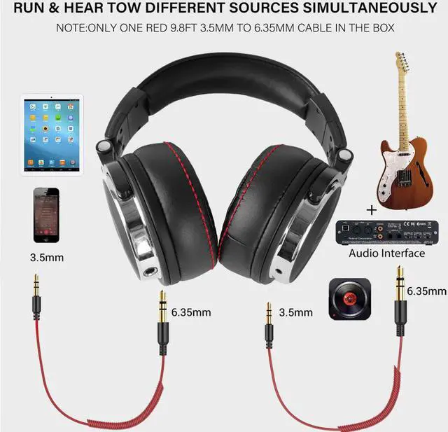 Alt view image 2 of 5 - Wired Headset Professional Studio Pro DJ Headphones With Mic Dual-Duty Cable HiFi Monitor Music Headset For Phone PC