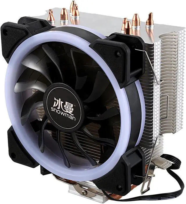 Alt view image 3 of 5 - LED CPU Cooler Master 4 Direct Contact Heatpipes freeze Tower Cooling System CPU Cooling Fan with PWM Fans
