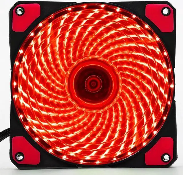 Alt view image 5 of 5 - 120mm PC Computer 16dB Ultra Silent 33LEDs Case Fan Heatsink Cooler Cooling w/ Anti-Vibration,12CM Fan,12VDC 3P IDE 4pin