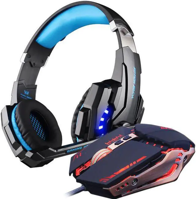 Alt view image 2 of 5 - Headset and  Mouse 4000 DPI Adjustable Stereo Gamer Earphone Headphones + Gamer Mice LED Light Optical USB Wired