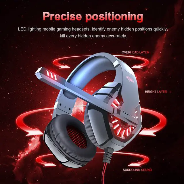 Alt view image 2 of 5 - GT82 headphones stereo gaming headset with microphone Suitable computer PS4 mobile  usb+3.5mm Noise reduction Low accent