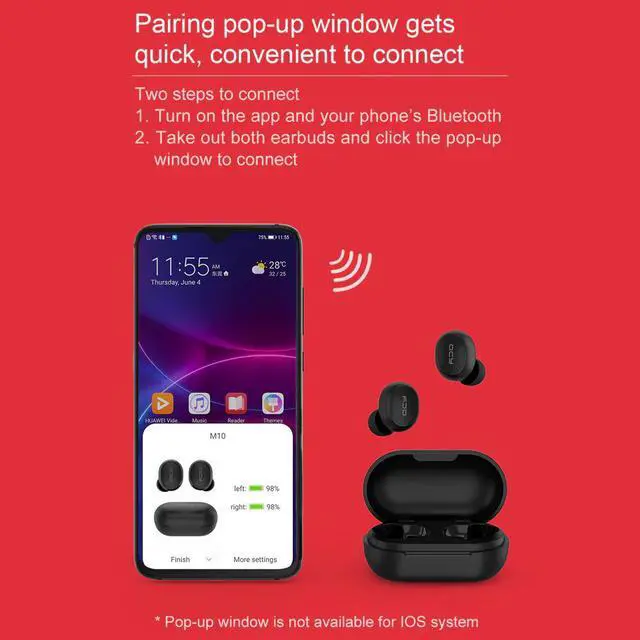Alt view image 2 of 5 - QCY M10 Wireless Headphones Bluetooth 5.0 Earphone TWS Wireless Earbuds Noise Cancelling Gaming Headset Handsfree