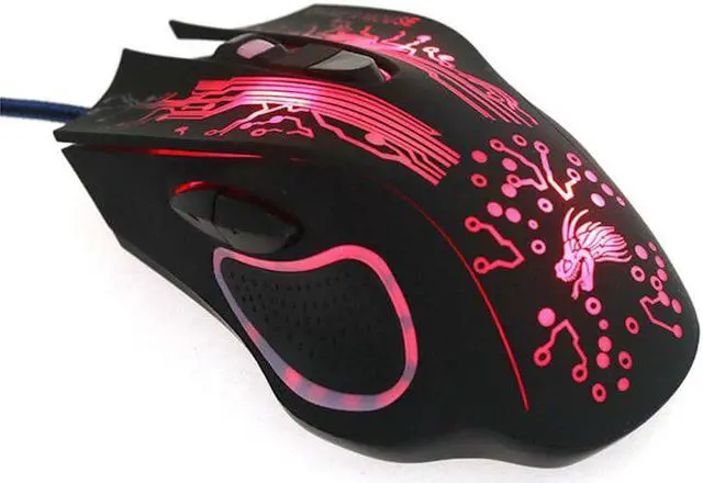 Alt view image 3 of 5 - Professional LED Lighting Wired Gaming Mouse 4800 DPI Optical USB Computer Mouse Gamer  for Computer Overwatch Pubg Dota 2