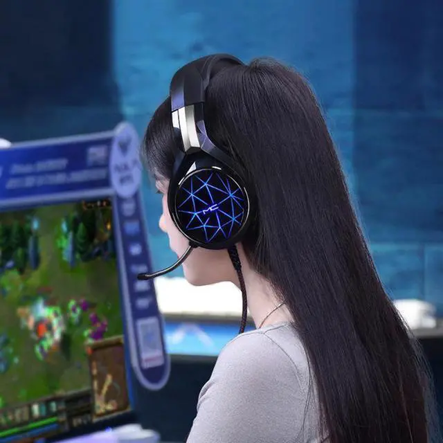Alt view image 2 of 5 - Headset Headphones With Microphone Light Surround Sound Bass Earphones For PS4 Professional Gamer PC Laptop