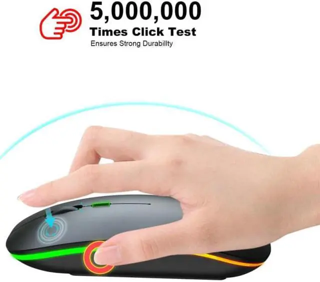 Alt view image 2 of 5 - Mouse Computer Gaming Mouse 2.4 Ghz 5000 DPI Ergonomic Gamer Mouse Power Saving Mause Optical USB For Laptop PC