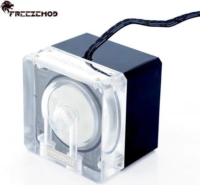 Alt view image 4 of 4 - RGB Pump 800L/H PWM speed control POM armor Range 4M MOD Water cooler Pump Lighting head 4M AURA Acrylic Cover