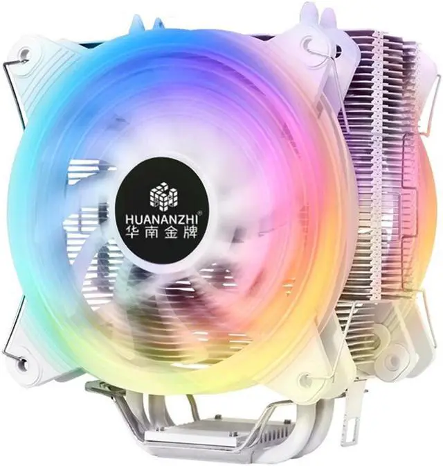 Alt view image 2 of 5 - A600 4 Copper Heat Pipe LED CPU Cooler Cooling Fan Radiator Quiet Dual Fan Cooler Heatsink