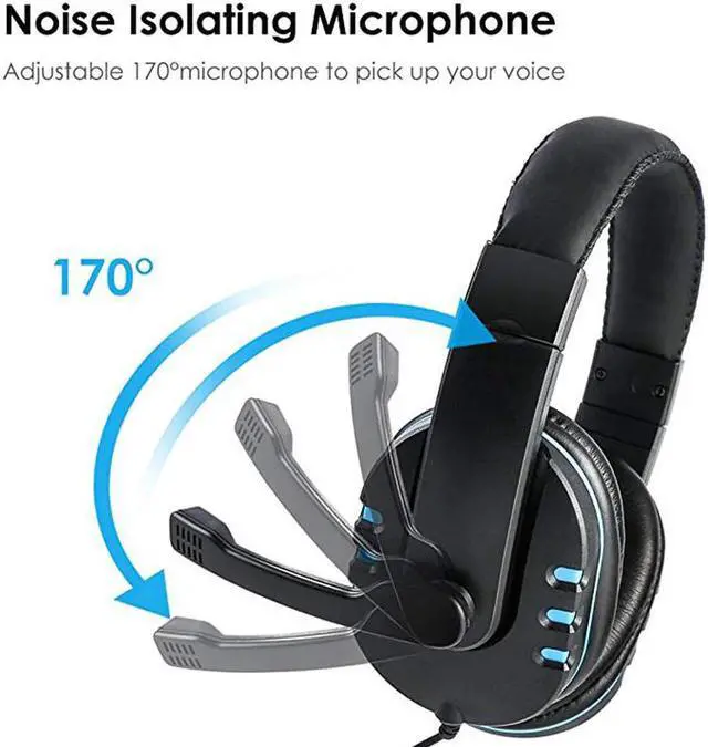 Alt view image 2 of 5 - Gaming Headset For Xbox one PS4 PC 3.5mm Wired Over-Head Gamer Headphone With Microphone Volume Control Game Earphone