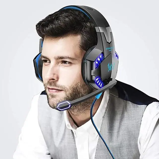 Alt view image 4 of 5 - Gaming Headsets Big Headphones with Light Mic Stereo Earphones Deep Bass for PC Computer Gamer Laptop PS4 New X-BOX