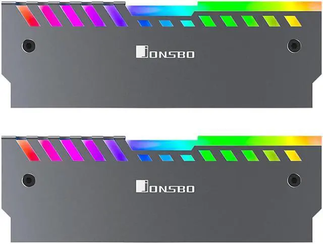 Alt view image 2 of 5 - NC-2 2x 3Pin Desktop Memory Cooling Vest RGB 256 Color Automatic Change Aluminum RAM Heat Sink Radiator for PC Computer