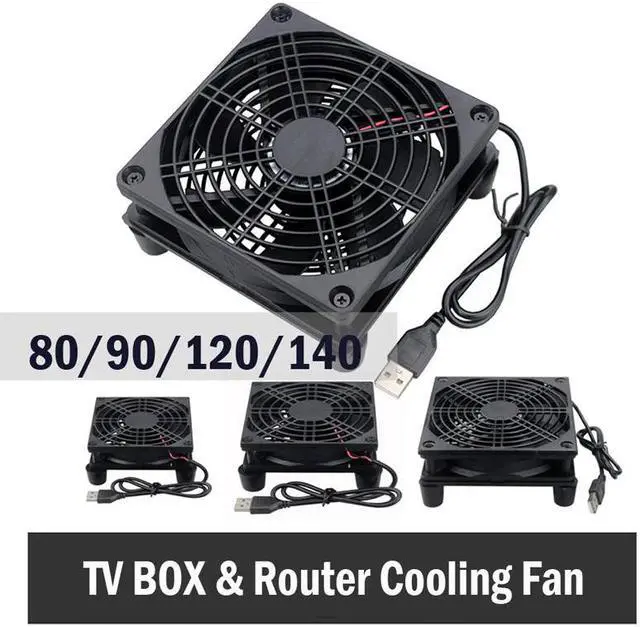 Main image of 5V USB Router Fan TV Box Cooler 80mm 92mm 120mm 140mm PC DIY Cooler W/Screws Protective net Silent Desktop Fan