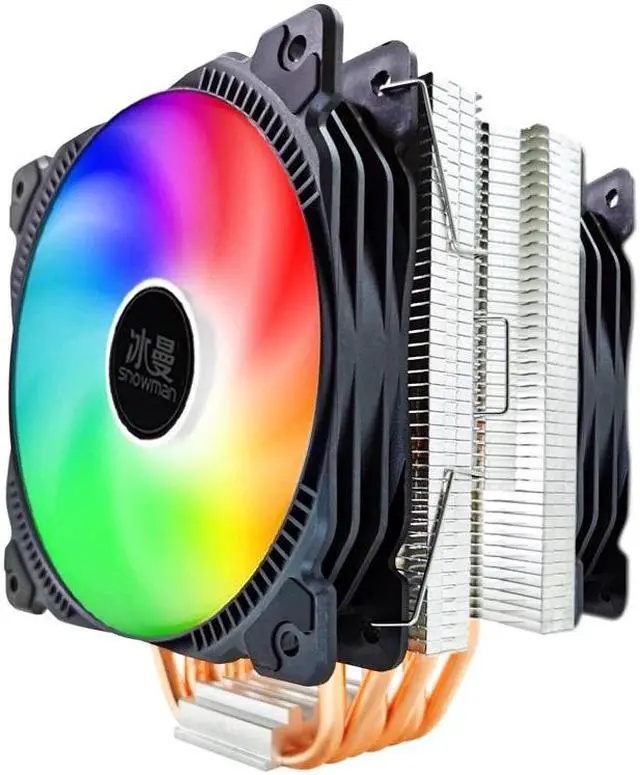 Alt view image 4 of 5 - 6 Heat Pipes CPU Cooler RGB 120mm PWM 4Pin PC quiet for Intel LGA 2011 1150 1151 1155 1200 AMD AM4 AM3 CPU Cooling Fan