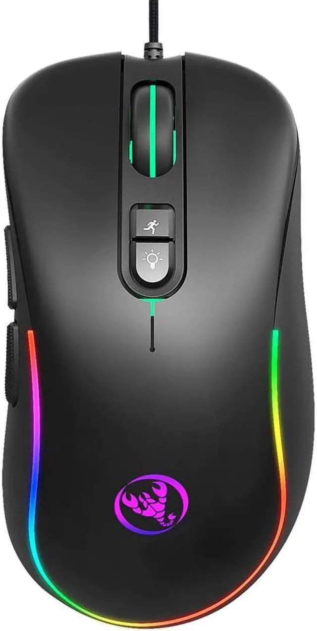 Alt view image 2 of 5 - RGB Lighting Define The Game USB Wired 6400DPI Adjustable Gaming Mouse Mice For PC 7-color Light 10million Cycle