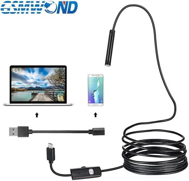 Alt view image 2 of 5 - 7mm Endoscope Camera Micro USB OTG Type C Waterproof 6 Adjustable LEDs Inspection Borescope Camera For Android Phone & Computer