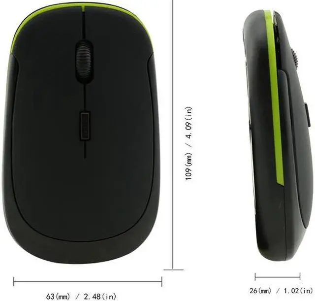 Alt view image 5 of 5 - 2.4G Wireless Mouse Mini USB Receiver Wireless 1600DPI Optical Gaming Mouse  ultra thin gamer  mouse for laptop desktop PC