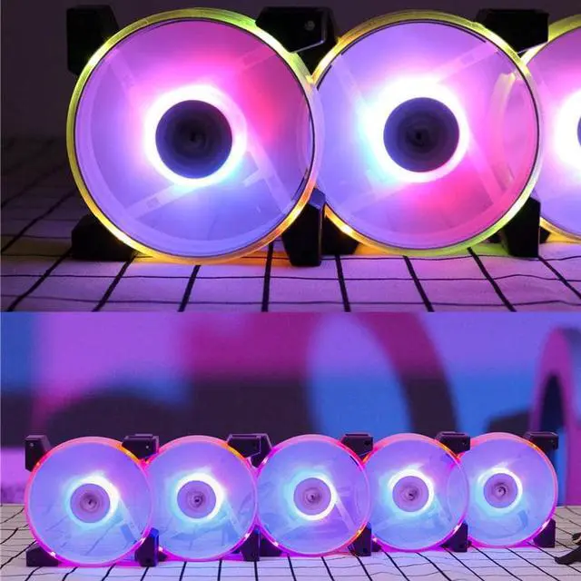 Alt view image 5 of 5 - C7 Cooler Radiator PC Case Fan 120mm RGB Aura Sync Multi Color LED Adjust Speed Computer CPU Cooler Cooling Case Fan