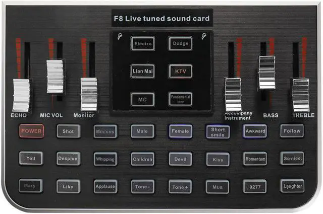 Main image of Microphone Studio Audio Mixer Excellent Quality Music Professional Audio USB Headset Webcast Karaoke Live Sound Card F8