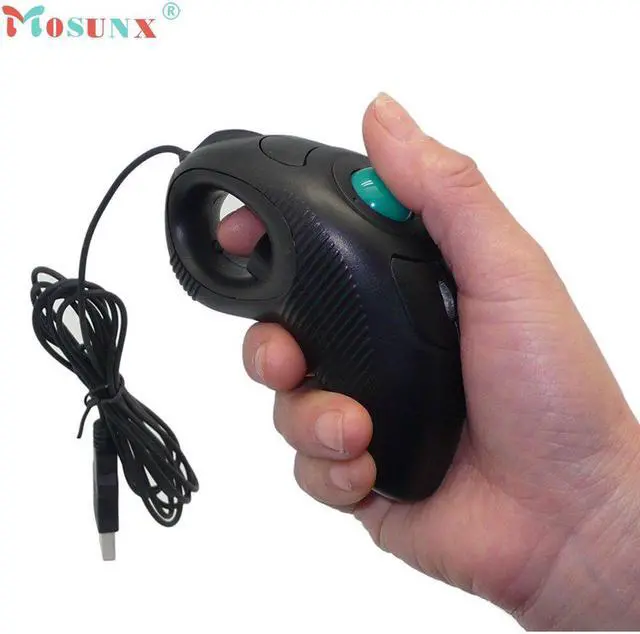 Alt view image 4 of 5 - Computer Peripherals 2.4GHz Wired USB Handheld Mouse Finger Using Optical Track Ball Mouse 1000DPI Gaming Mouse Jun24