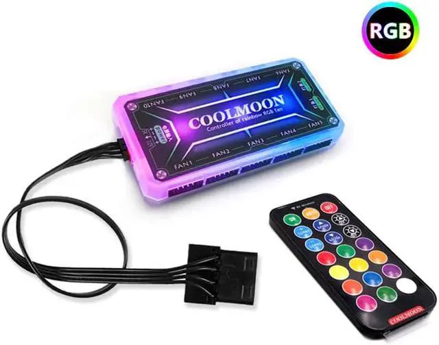 Alt view image 5 of 5 - 120MM Round RGB CPU Cooling Fan+Remote Control set double aperture LED glowing PC Case Chassis Water Cooled silent Fans