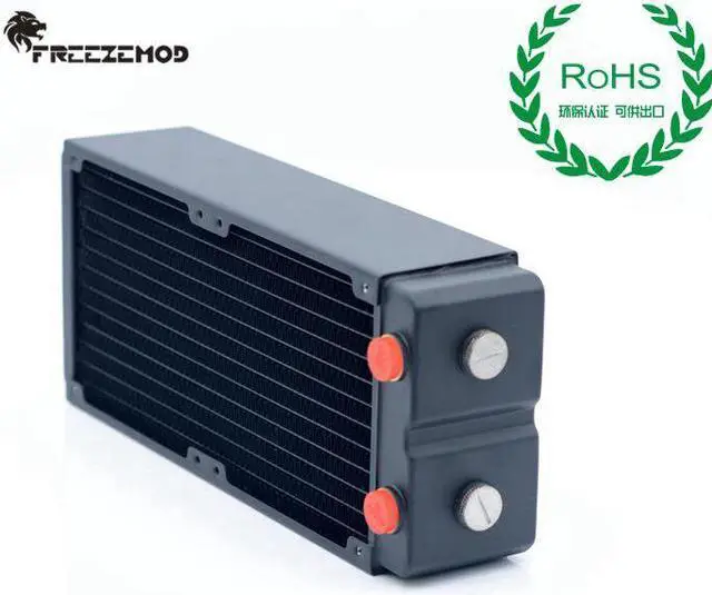 Main image of computer pc water cooler copper radiator 3 layers 65MM thick copper fins G1/4 ROHS certification. TSRP-HP65-240