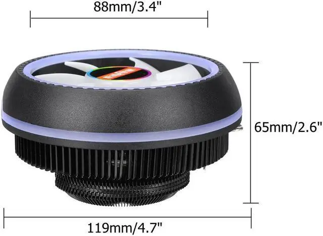 Alt view image 4 of 5 - CPU Cooler  Computer Heatsink 12V LED Radiator for PC 120mm Intel LGA 1151 AMD AM4 AM3 FM2 CPU Cooling Fan