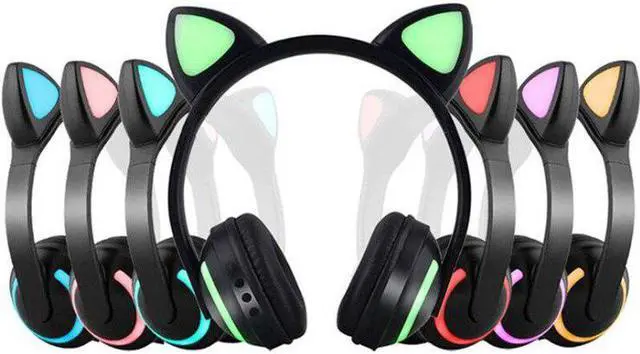 Alt view image 4 of 5 - Glowing Cat Ear Headphones Colorful Led Light Wireless Stereo Headset Computer Phone Gaming Headphone For Women Gifts