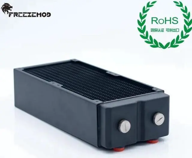 Alt view image 3 of 5 - computer pc water cooler copper radiator 3 layers 65MM thick copper fins G1/4 ROHS certification. TSRP-HP65-240