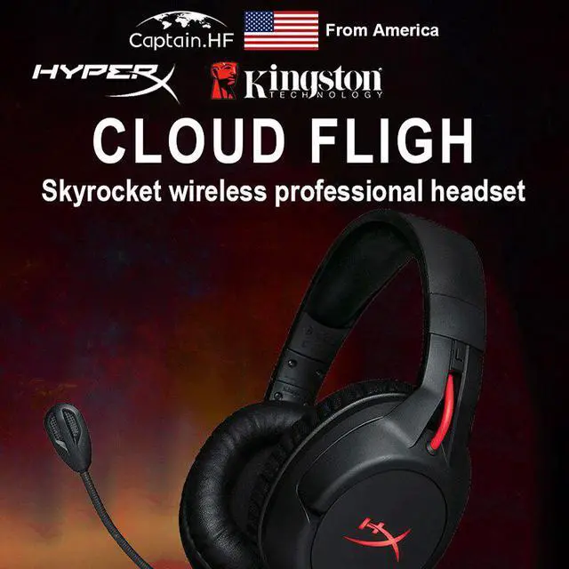 Alt view image 5 of 5 - US  Hyper X Cloud Flight Wireless Professional Gaming Headset for PC and Laptops