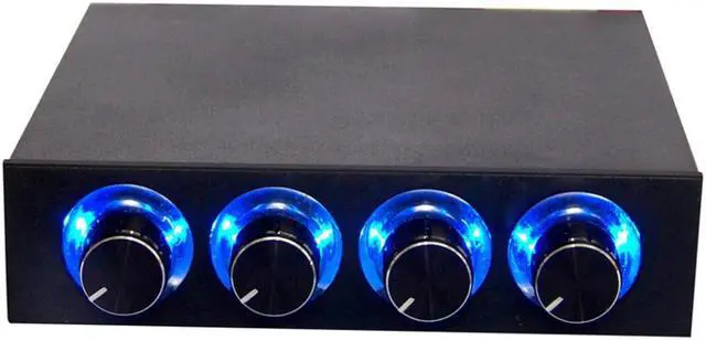 Alt view image 5 of 5 - Cooling System 3.5inch PC HDD 4 Channel Speed Fan Controller Blue/Red LED Controller Front Panel For Computer Fans