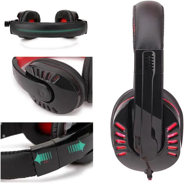 Alt view image 4 of 5 - 2 Style Gaming Headset with Mic-Sound Clarity Noise Reduction Headphone LED Lights for PS4 XBOX-ONE PC Laptop Earphones