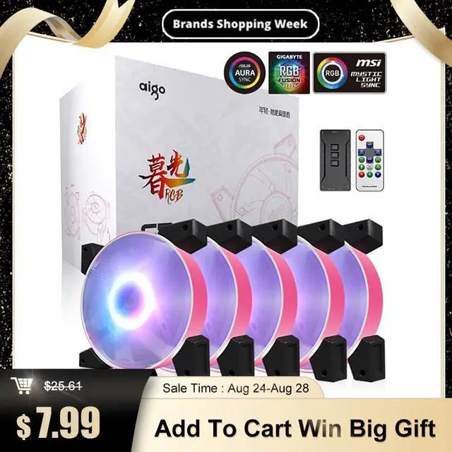 Main image of New RGB Fan 120mm LED PC Computer Case Fans RGB Quiet Remote 5v 3pin Aura Sync Computer CPU Cooler Cooling Adjust Case Fan