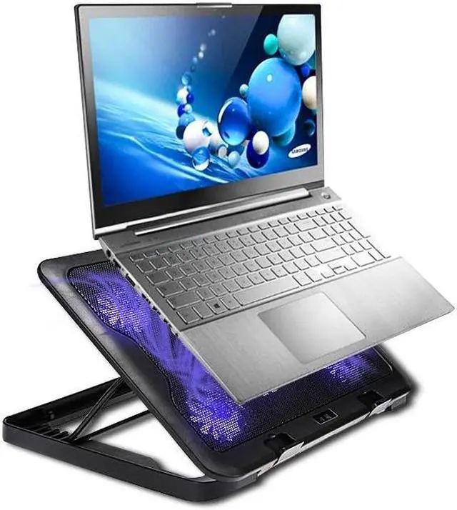 Alt view image 2 of 5 - Laptop Cooler 2 USB Ports And 5 Cooling Fans LED USB Laptop Cooling Pad Notebook Stand for Laptop PC 7-17inch