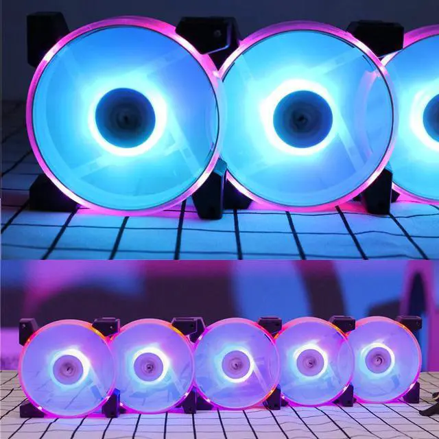 Alt view image 2 of 5 - C7 PC Case Fan 120mm Aura Sync 5v 3pin RGB LED Remote Adjust PC Computer Case Fan Computer CPU Cooler Cooling Case Fan